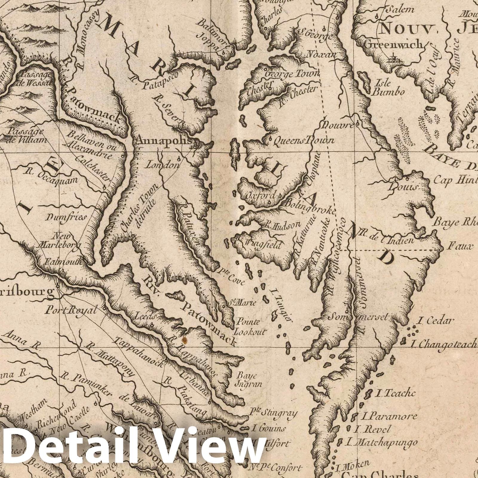 Virginia and Maryland - Nautical Chart, 1764 - Historical Map Print