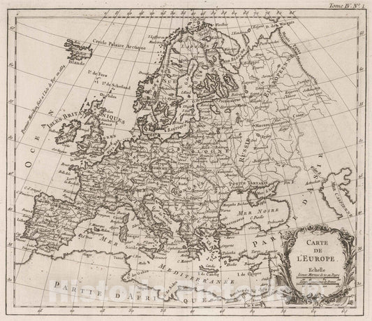 Historic Map : Chart Atlas - 1764 Carte de L'Europe - Vintage Wall Art