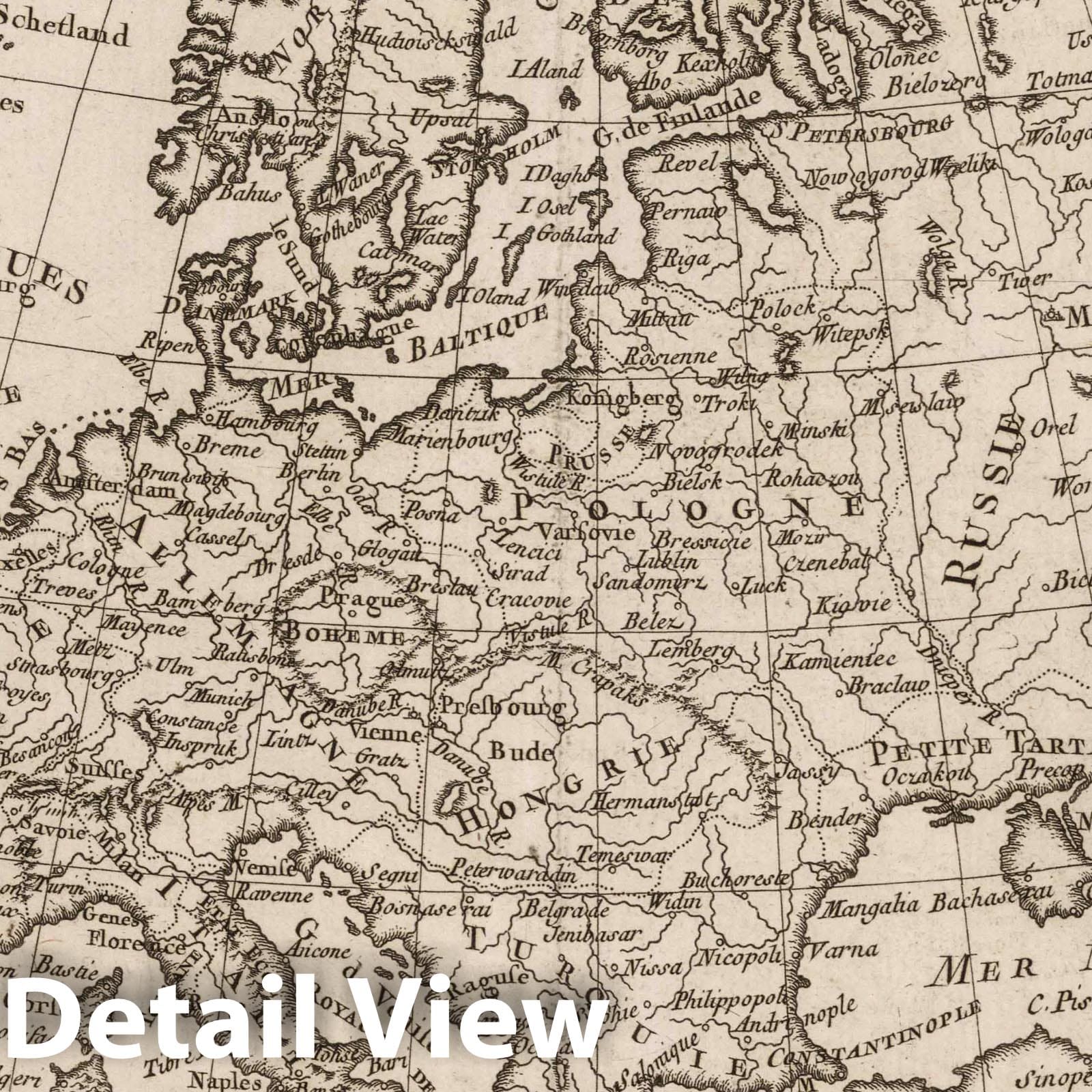Europe - Nautical Chart, 1764 - Historical Map Print