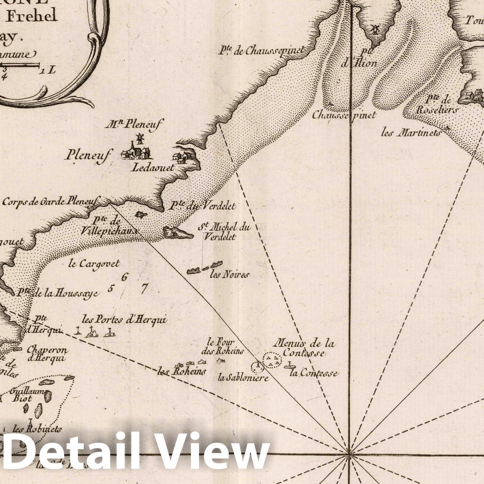 Brittany, France - Nautical Chart, 1764 - Historical Map Print