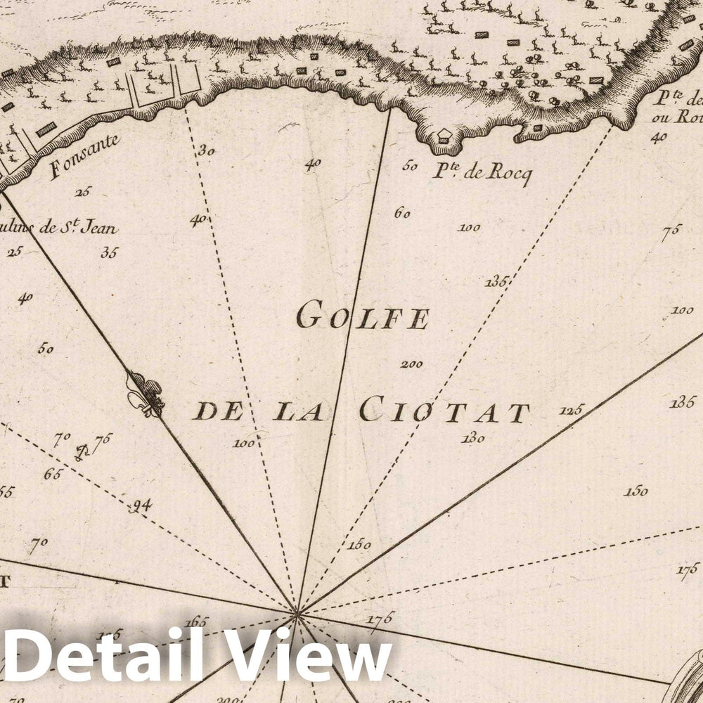 Historic Map : France , La Ciotat France, Provence 1764 Golfe de la Ciotat. , Vintage Wall Art