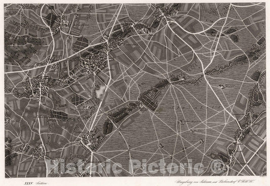 Historic Map : Austria, 1837 XXXV Section. Umgebung von Salenau und Leobersdorf V.U.W.W. F. Mehl del. F. Mehl sc. , Vintage Wall Art