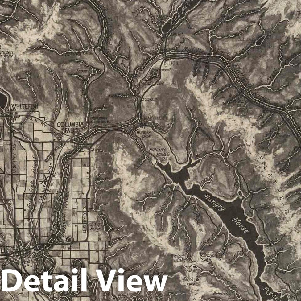 Glacier National Park and Flathead Valley - Pictorial Map, 1954