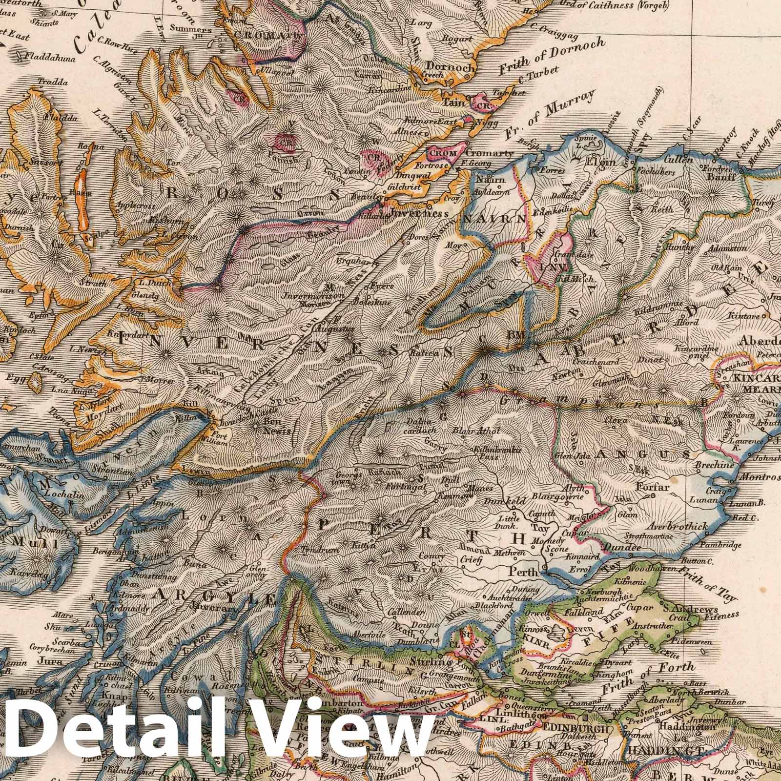 Scotland with Northern England, 1824 - Historical Map Print
