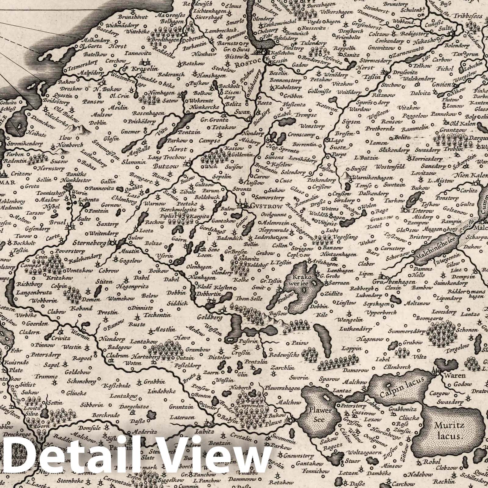 Mecklenburg, Germany 1630 - Historical Map Print