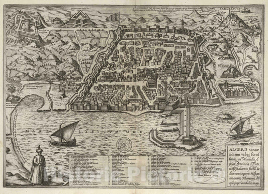 Historic Map : 1575 Vol II (59) Algiers (Algeria). - Vintage Wall Art