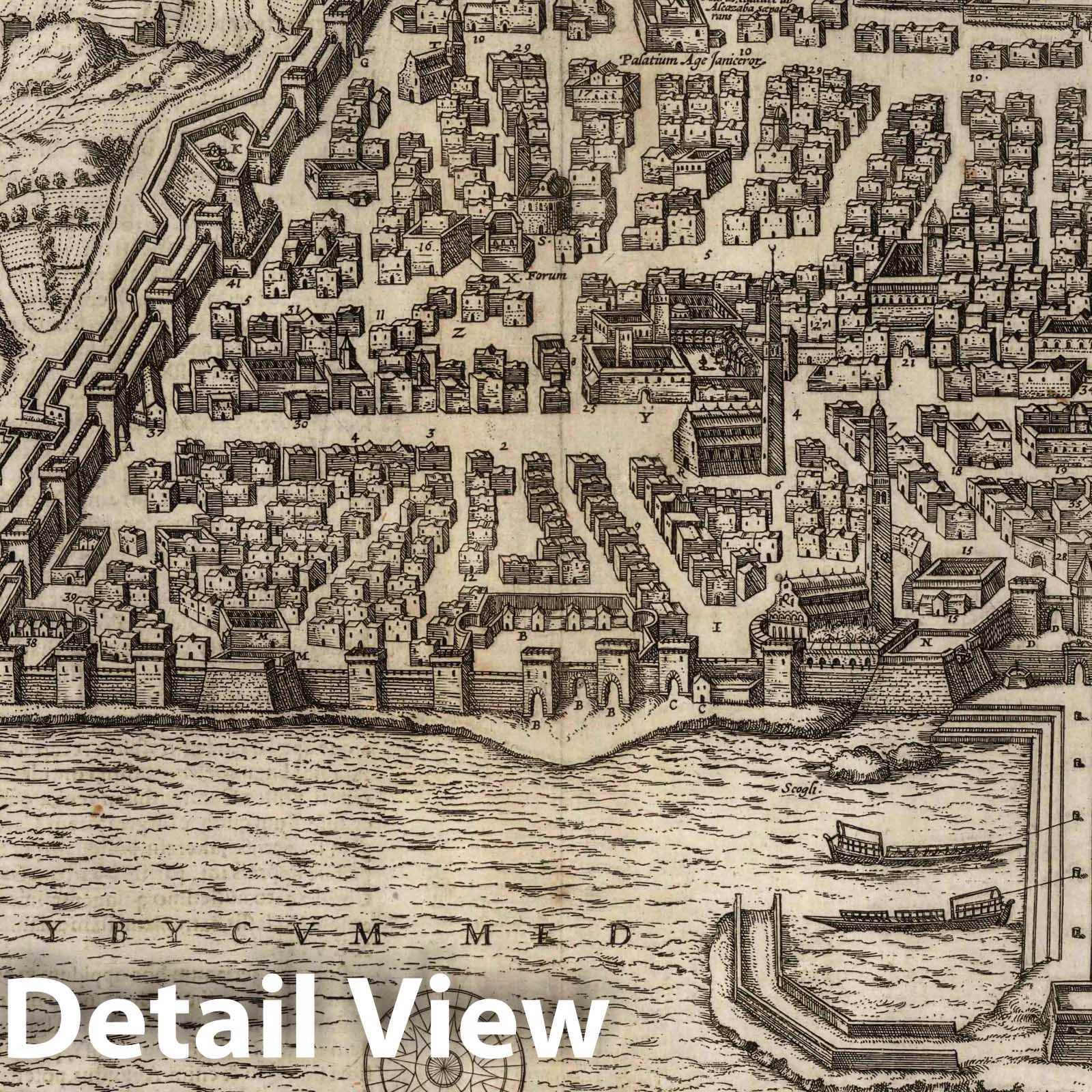 Algiers, Algeria - River Map, 1575 - Historical Map Print
