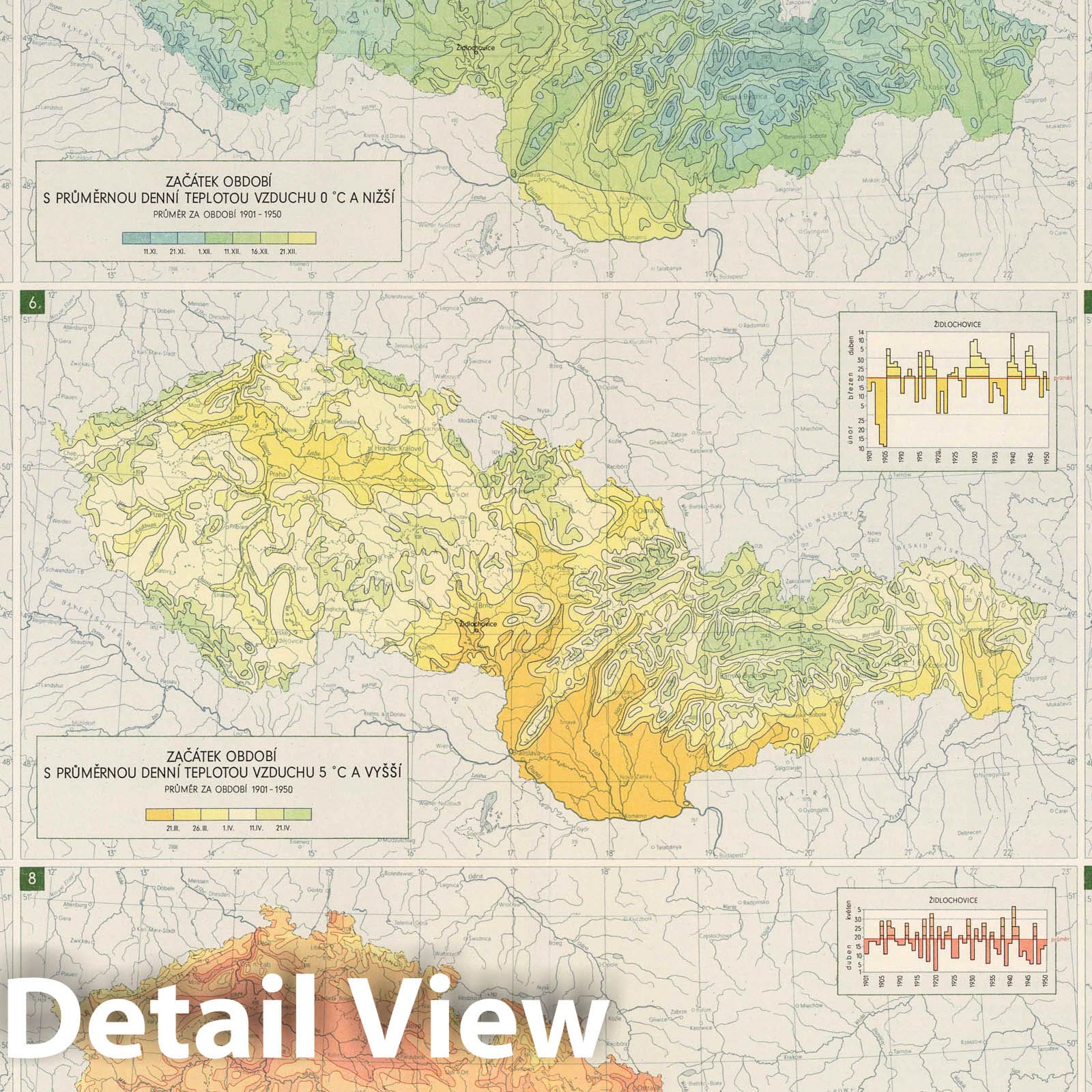 Czechoslovakia Climate Map, 1966 - Historical Map Print