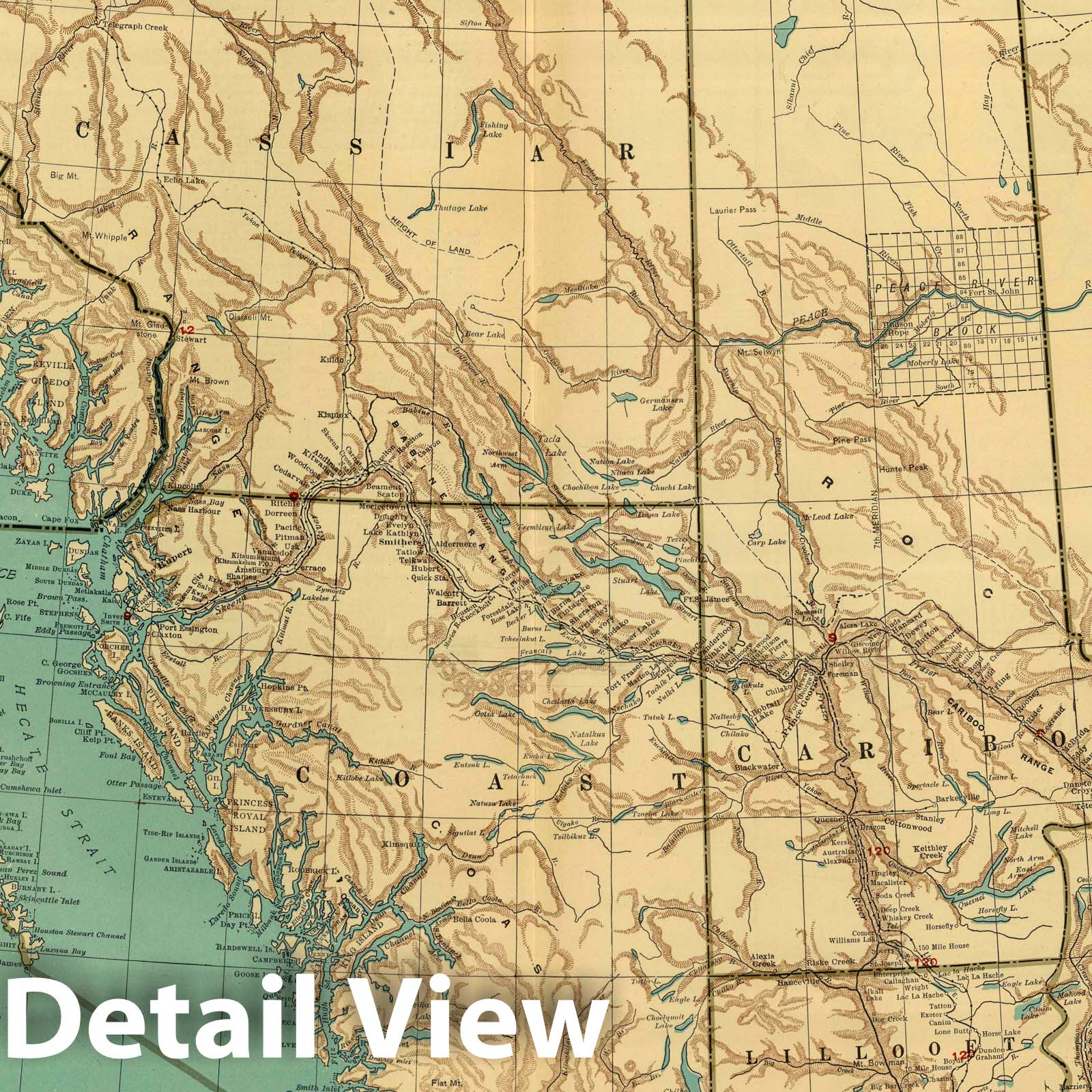 British Columbia - Railroad Map, 1924 - Historical Map Print