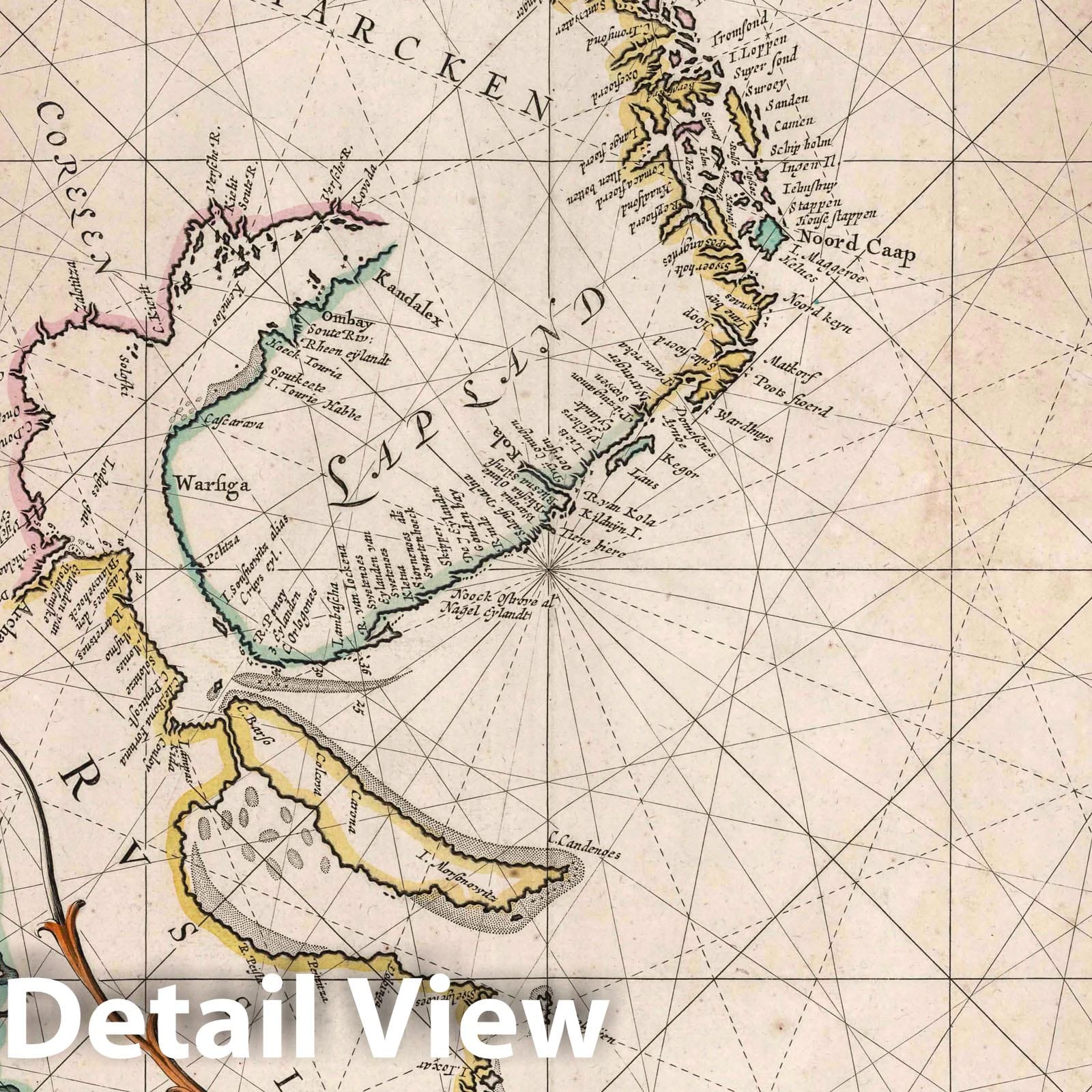 Russia, Lapland, Finland, Spitsbergen, Nova Zembla - Nautical Chart, 1667