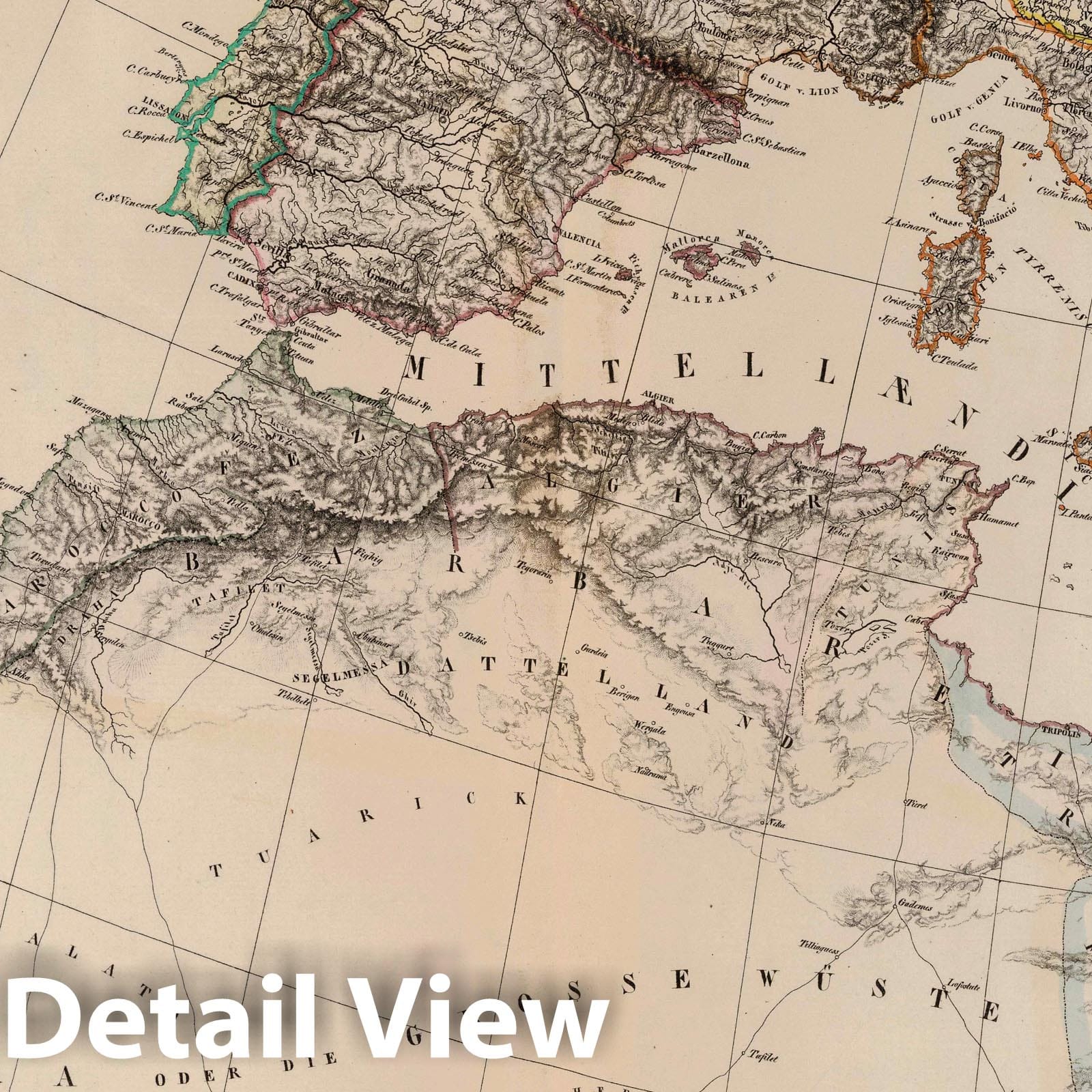Senegal to Bosporus: Mediterranean and North Africa - Military Map, 1825
