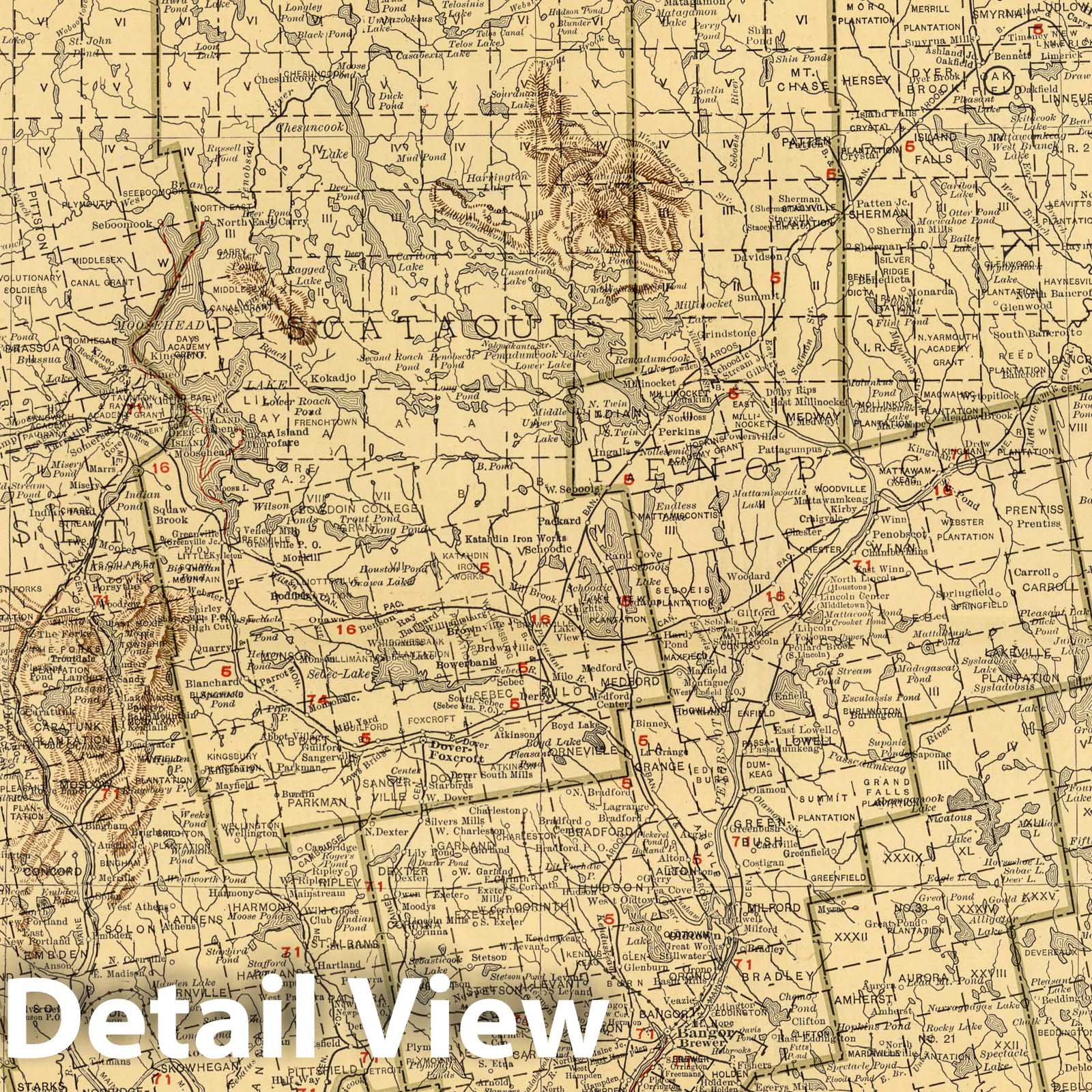 Maine - Railroad Map, 1924 - Rand McNally Commercial Atlas Reproduction
