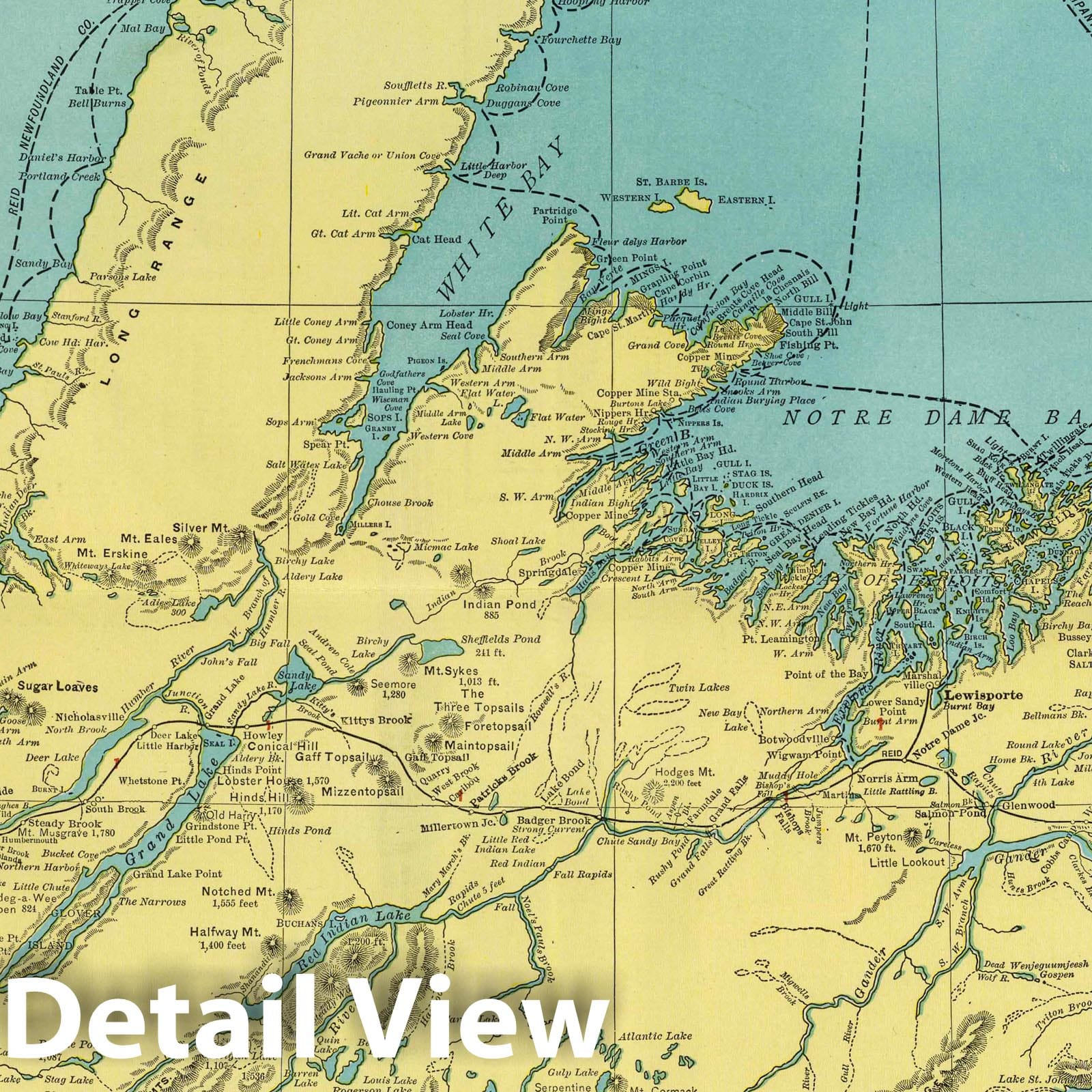 Historic Map : National Atlas - 1924 Newfoundland. - Vintage Wall Art