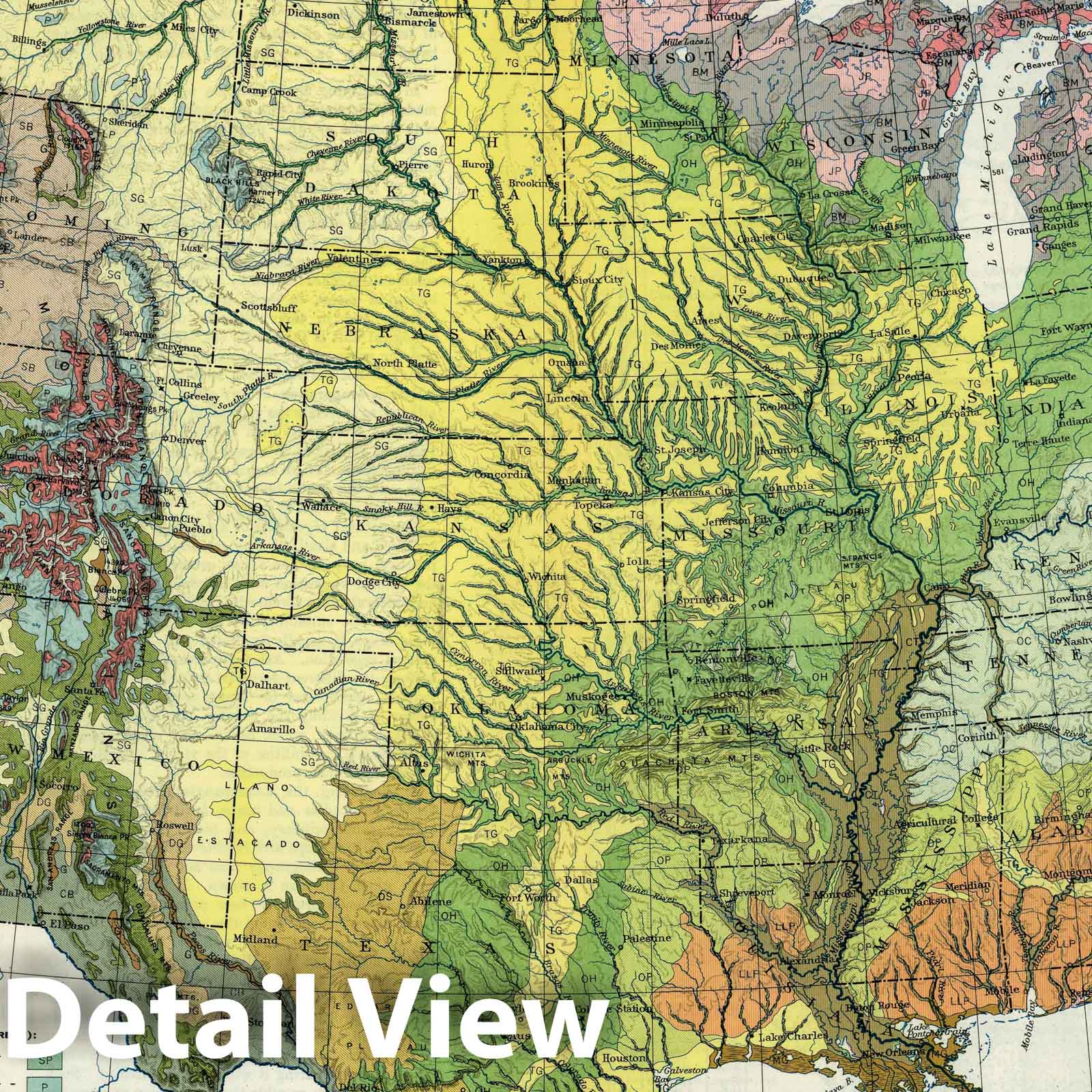 United States - Natural Vegetation, 1923 - Historical Map Print