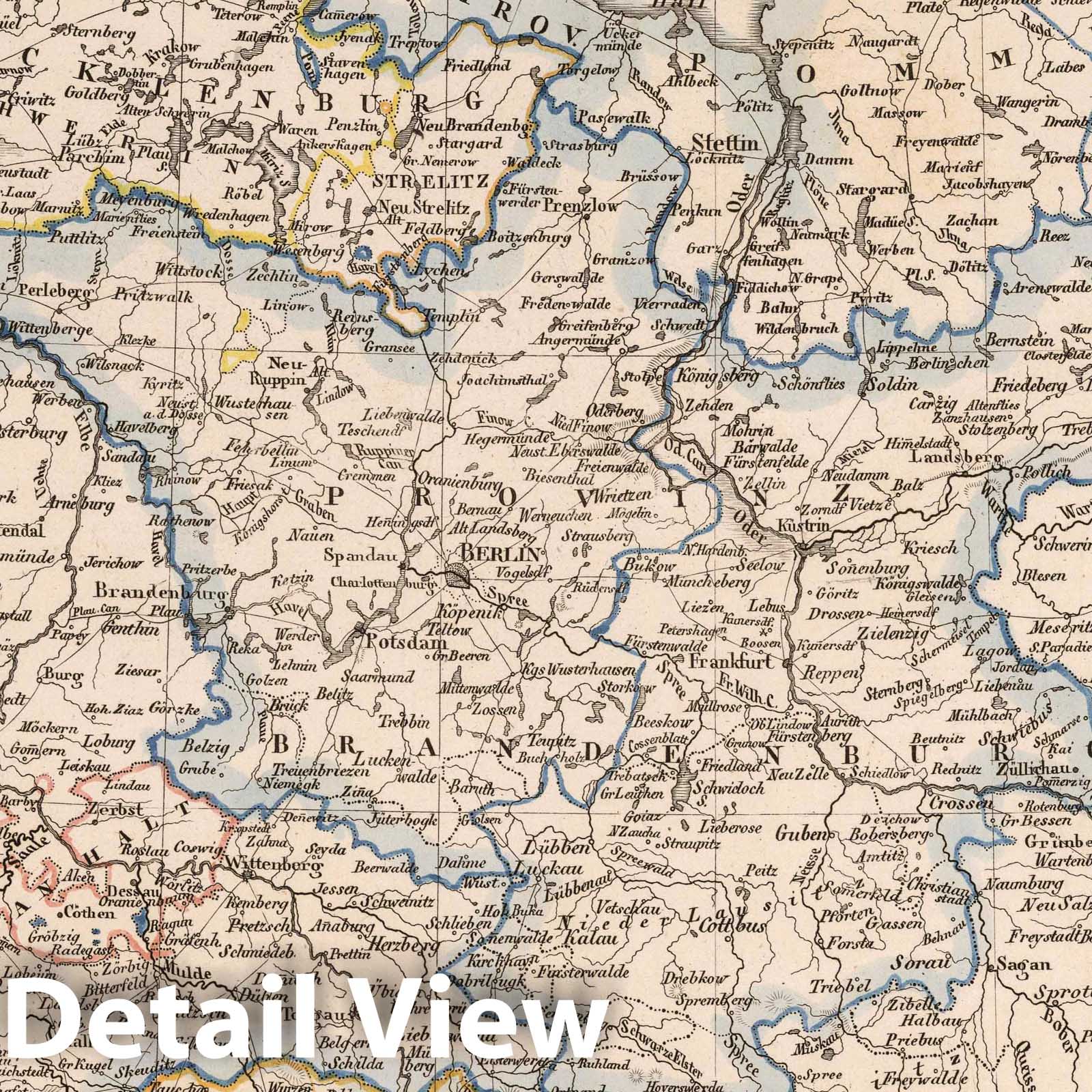 Northeastern Germany 1821 Historical Map Print - Stieler Atlas Plate No. 22