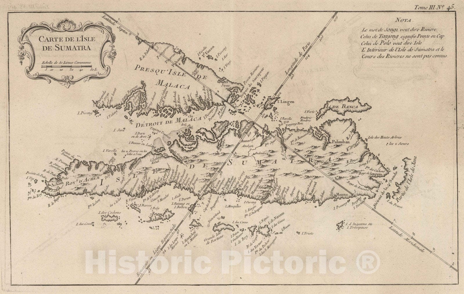 Sumatra, Indonesia - Nautical Chart, 1764 - Historical Map Print