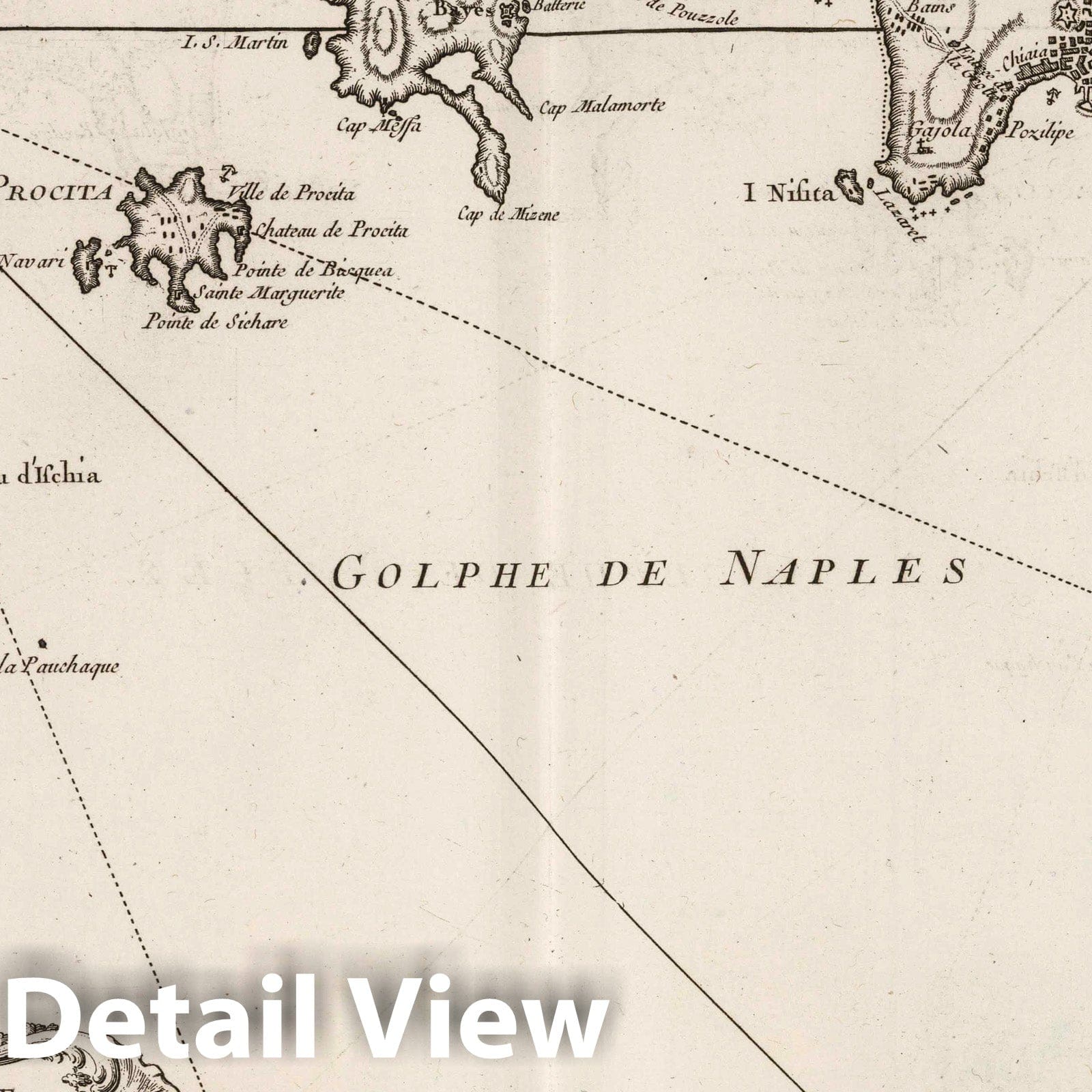 Naples and Gulf, Italy - Nautical Chart, 1764 by Bellin