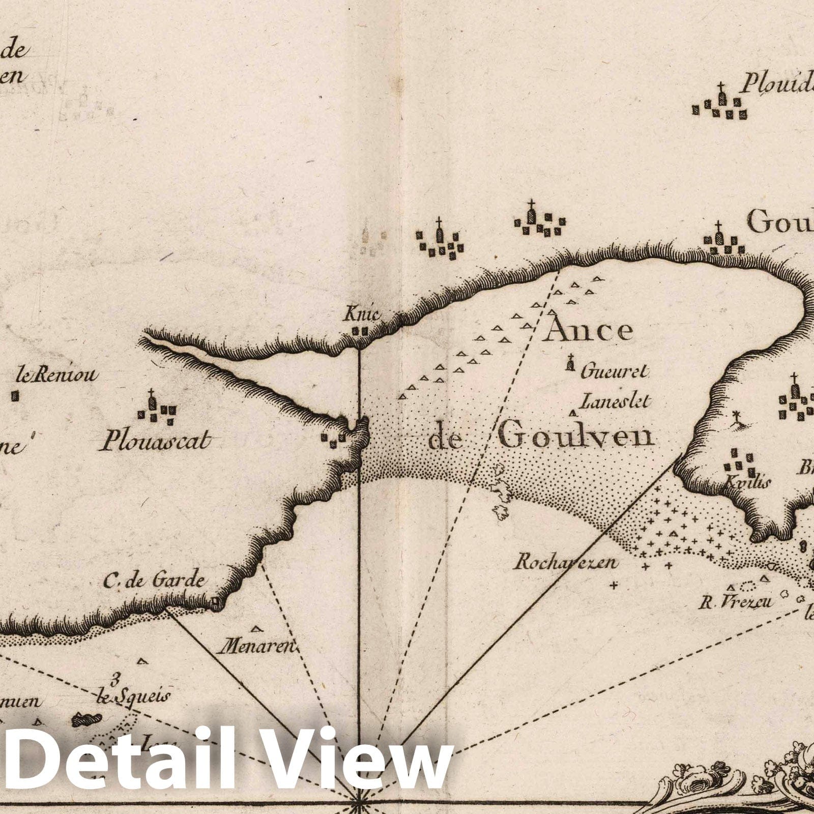 Brittany Coast Nautical Chart 1764 - Historical French Maritime Map