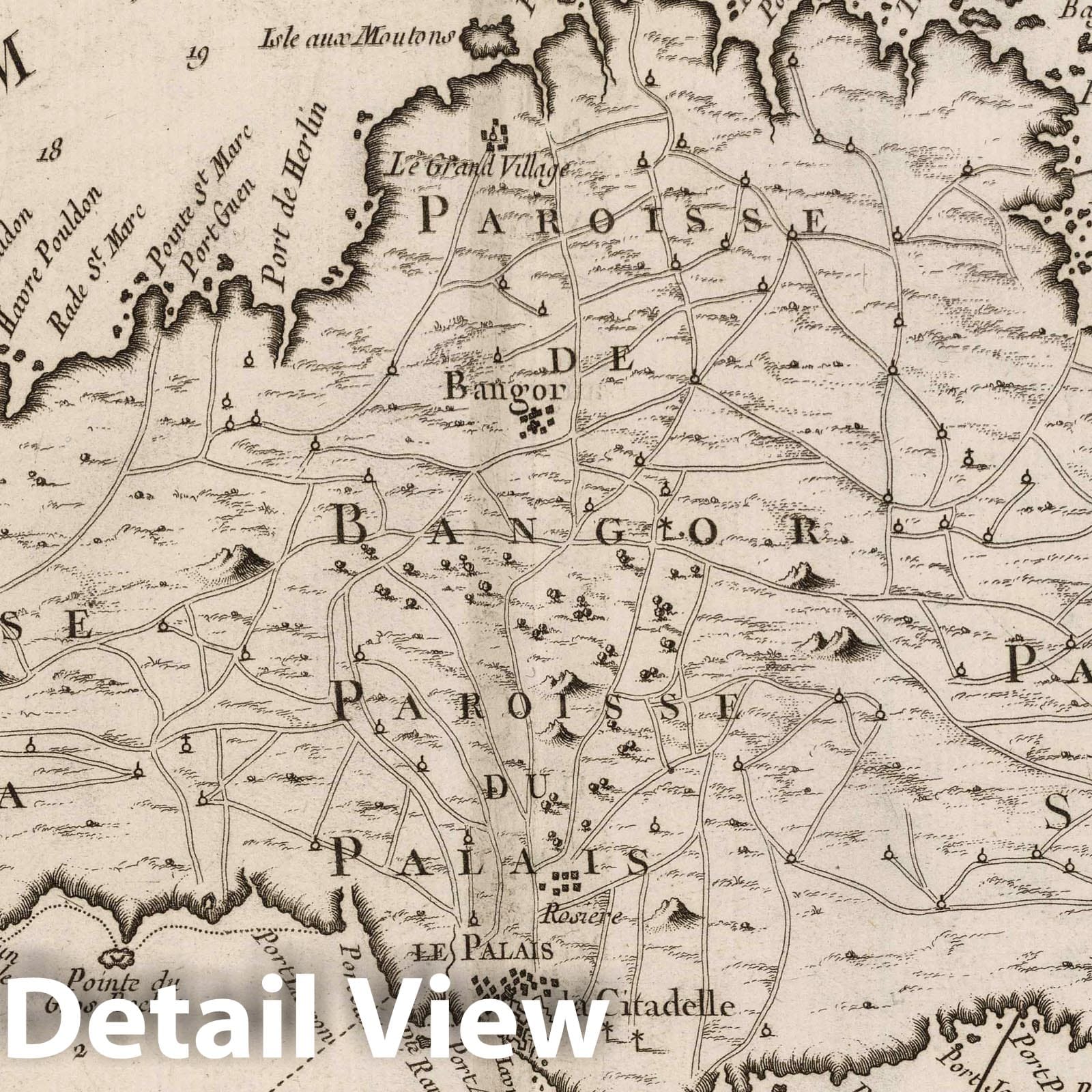 Belle Isle, Brittany - Nautical Chart, 1764 - Bellin Historical Map Print