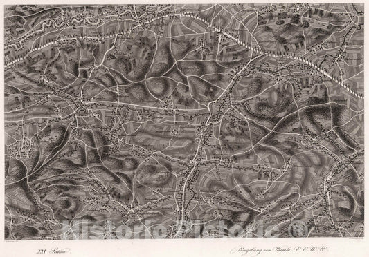 Historic Map : Austria, 1837 XXI Section. Umgebung von Wirmla. V.O.W.W. J. Hollnsteiner del. L. Neumayer sculp. , Vintage Wall Art