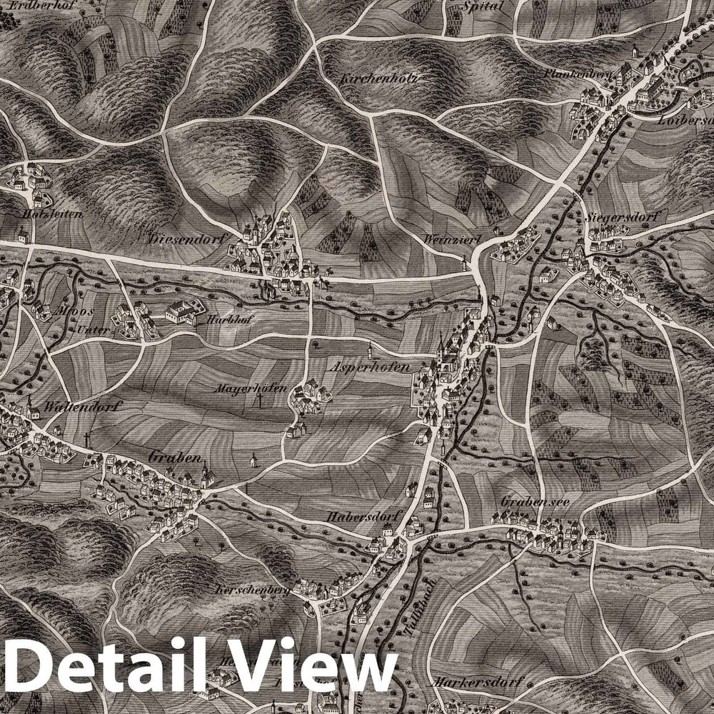 Historic Map : Austria, 1837 XXI Section. Umgebung von Wirmla. V.O.W.W. J. Hollnsteiner del. L. Neumayer sculp. , Vintage Wall Art