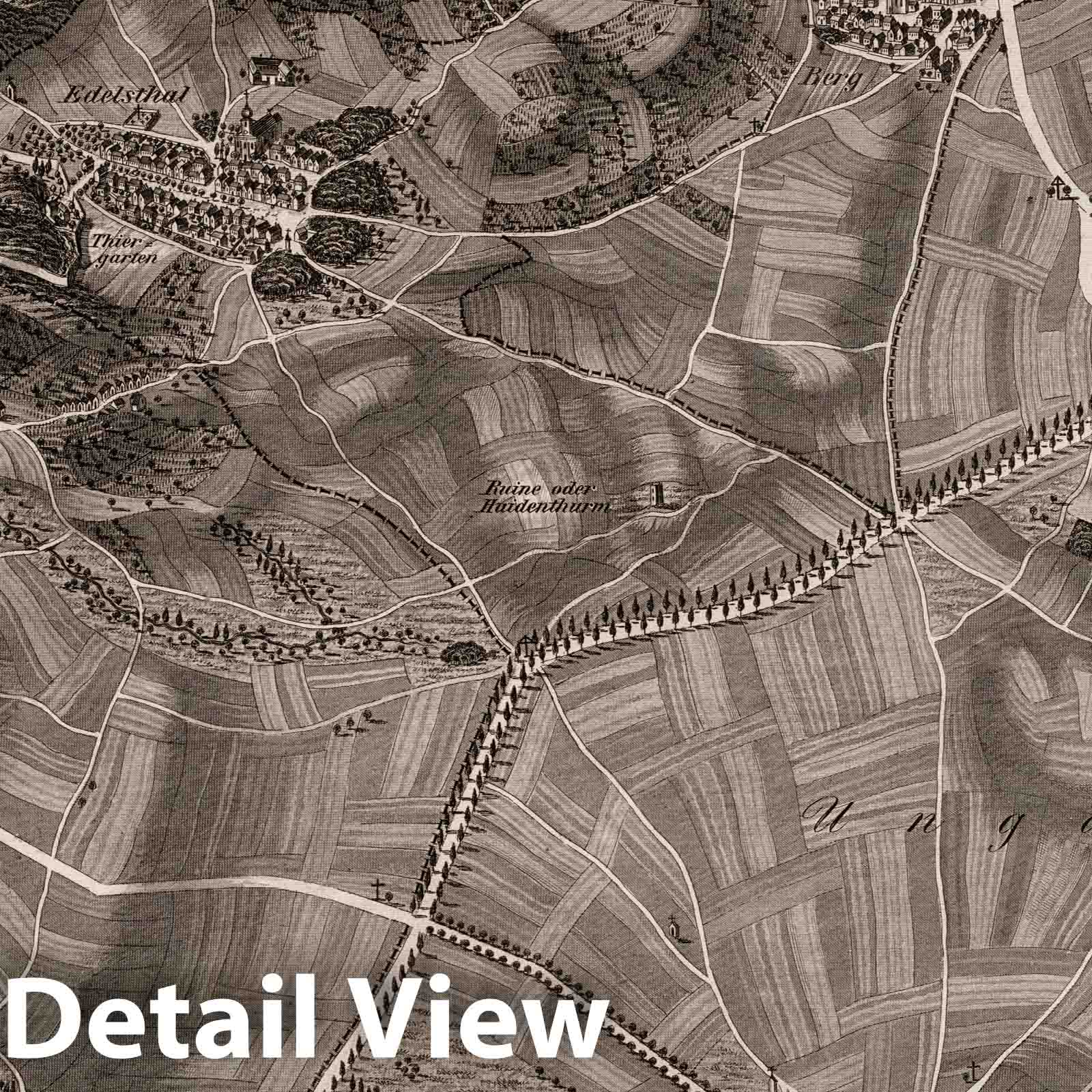 Hundsheim and Prellenkirchen, Austria - Section XXXVI, 1837 - Historical Map Print