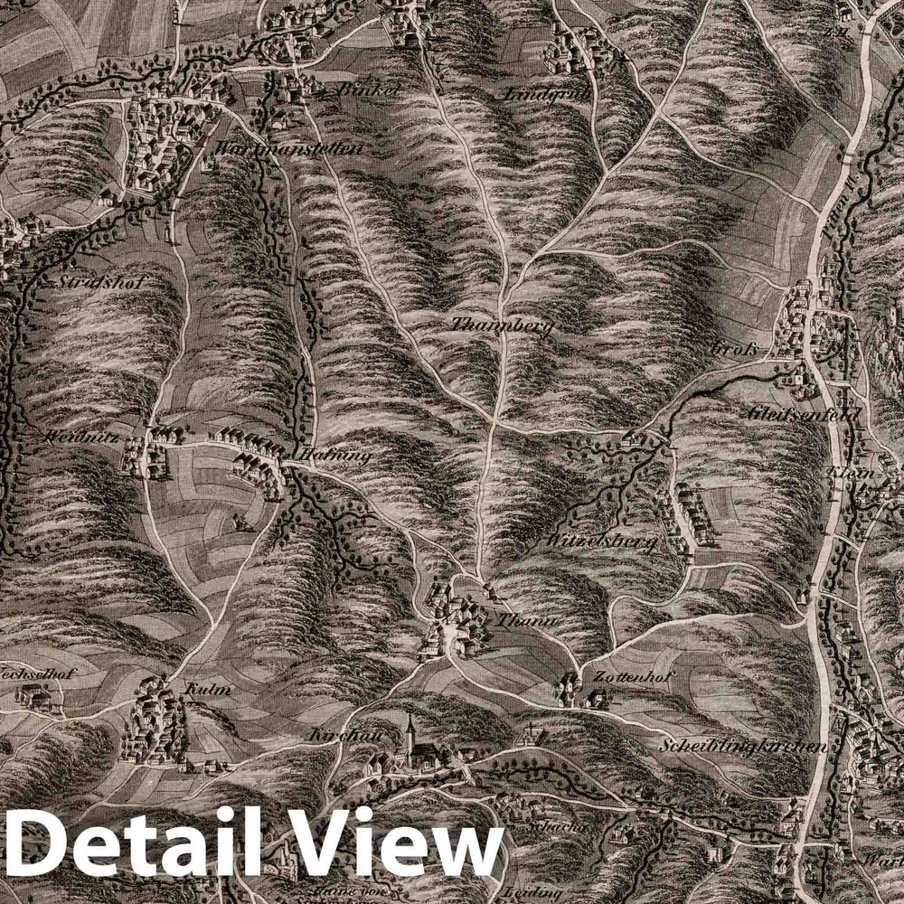 Historic Map : Austria, 1837 L Section. Umgebung von Seebenstein V.U.W.W. J. Hollnsteiner del. Lor. Neumayer sc. , Vintage Wall Art