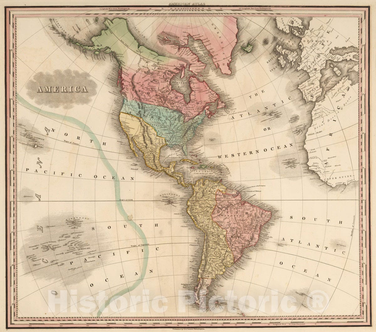 Historic Wall Map : 1825 America. v1 - Vintage Wall Art