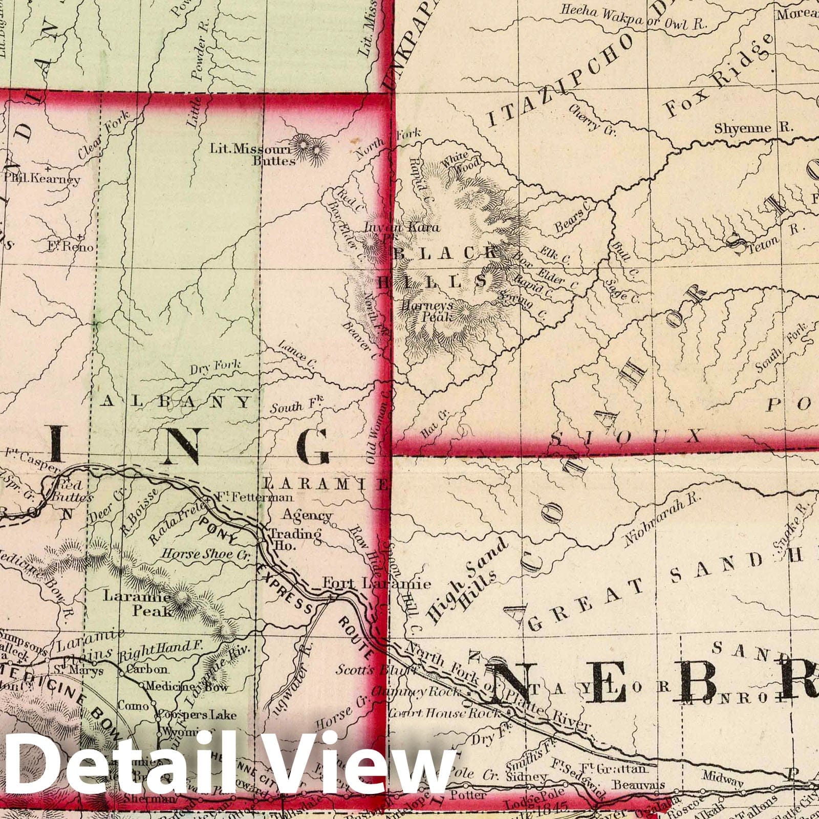 Colorado, Wyoming, Dakota, and Montana, 1874 - Mitchell's New Atlas