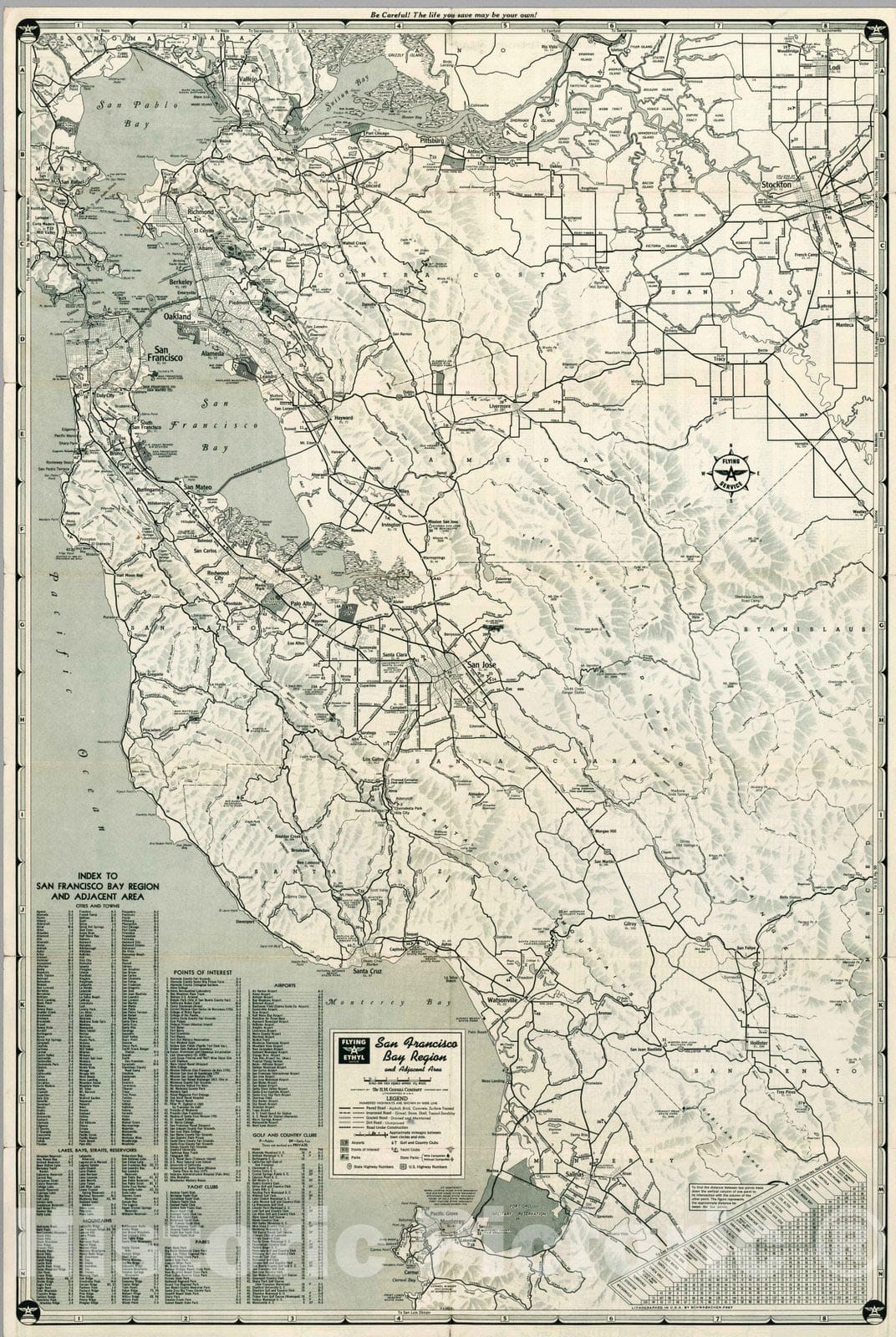 Historic Map : 1950 San Francisco and Bay Region - Vintage Wall Art