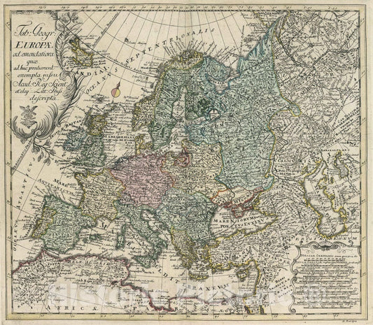 Historic Map : School Atlas - 1753 Tab. Geogr. Europae - Vintage Wall Art