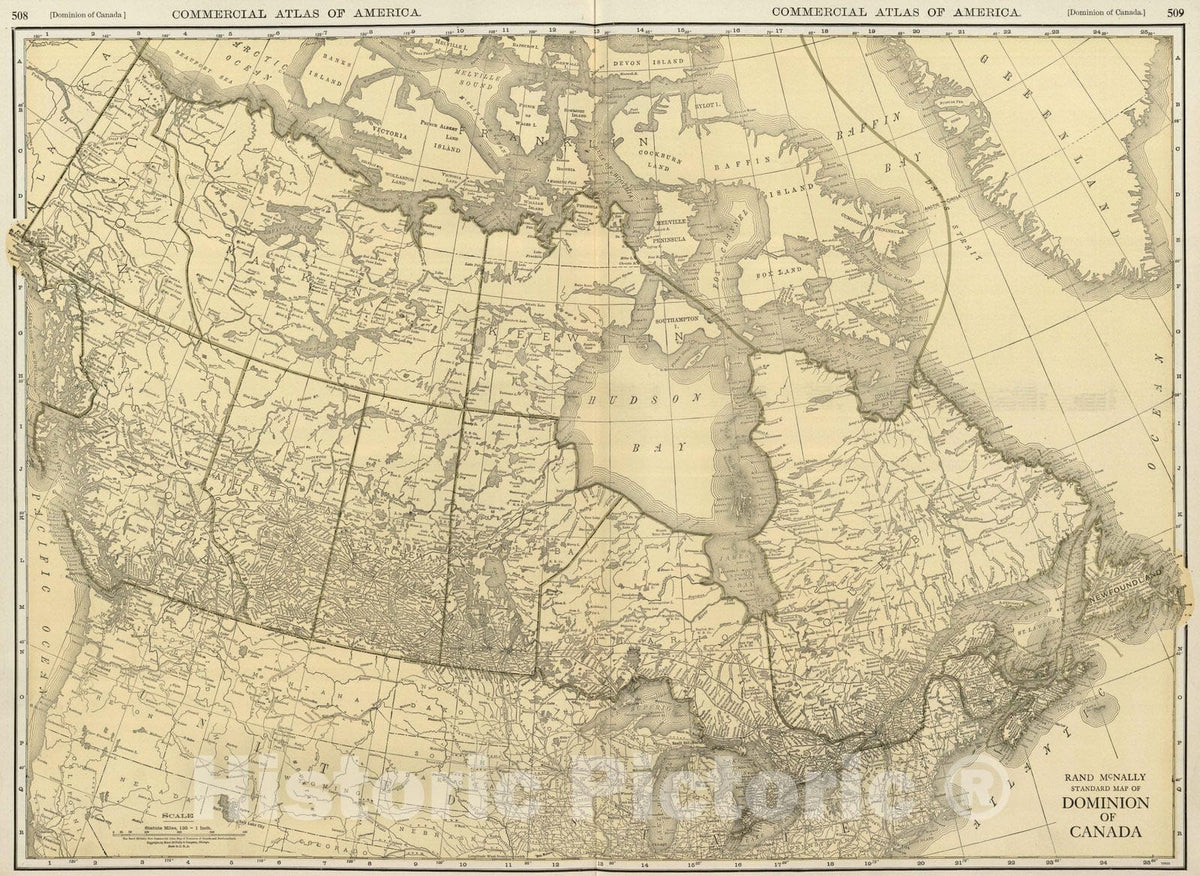 Historic Wall Map : National Atlas - 1924 Canada. - Vintage Wall Art
