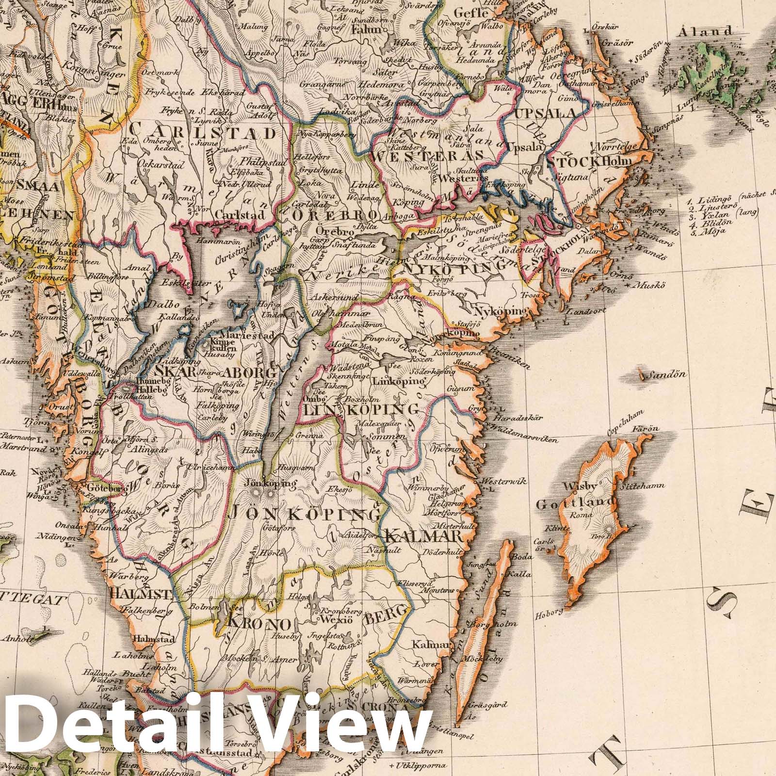 Sweden, Norway, and Denmark - Southern Sheet - 1824 Historical Map Print