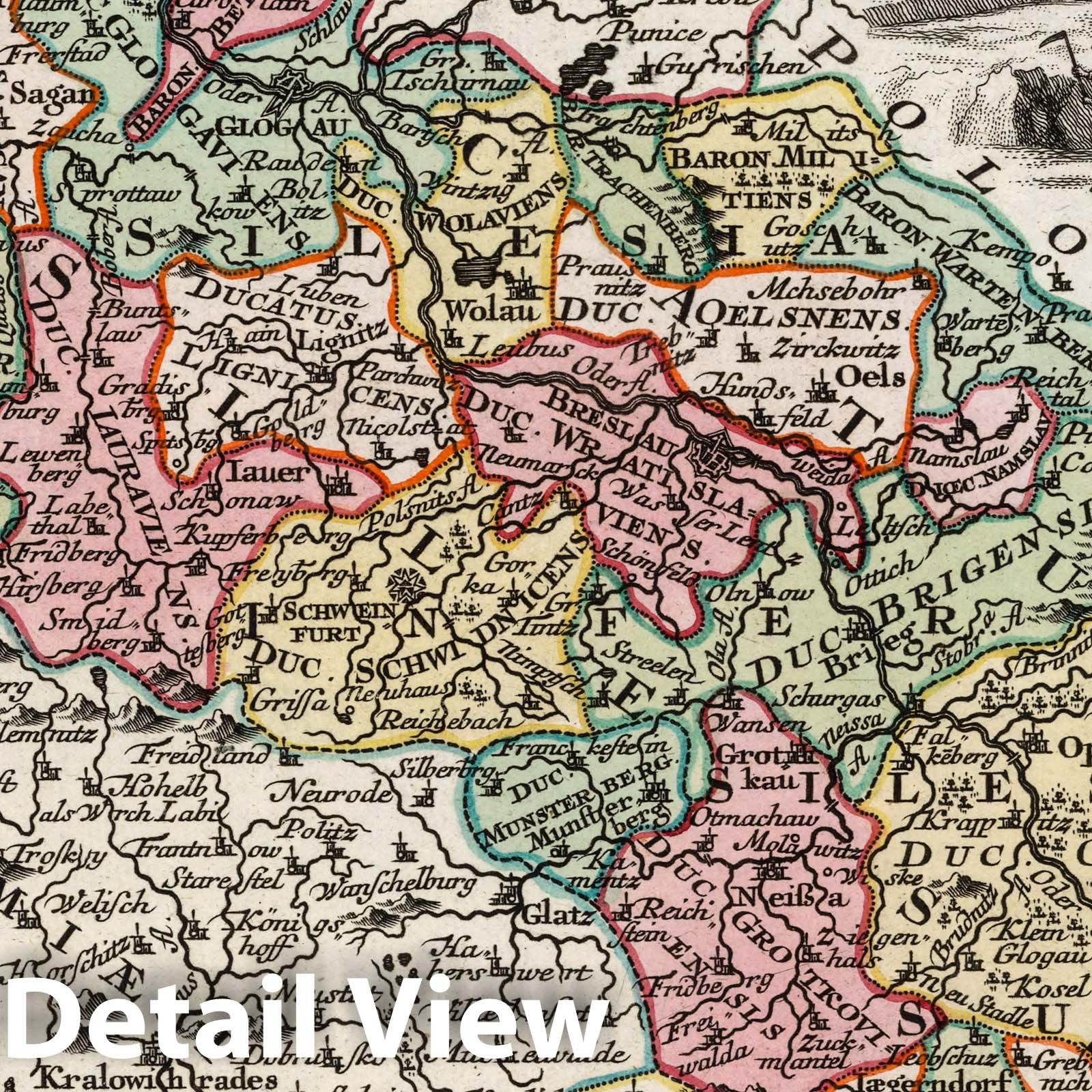 Silesia - Upper and Lower Duchies, 1744 - Historical Map Print