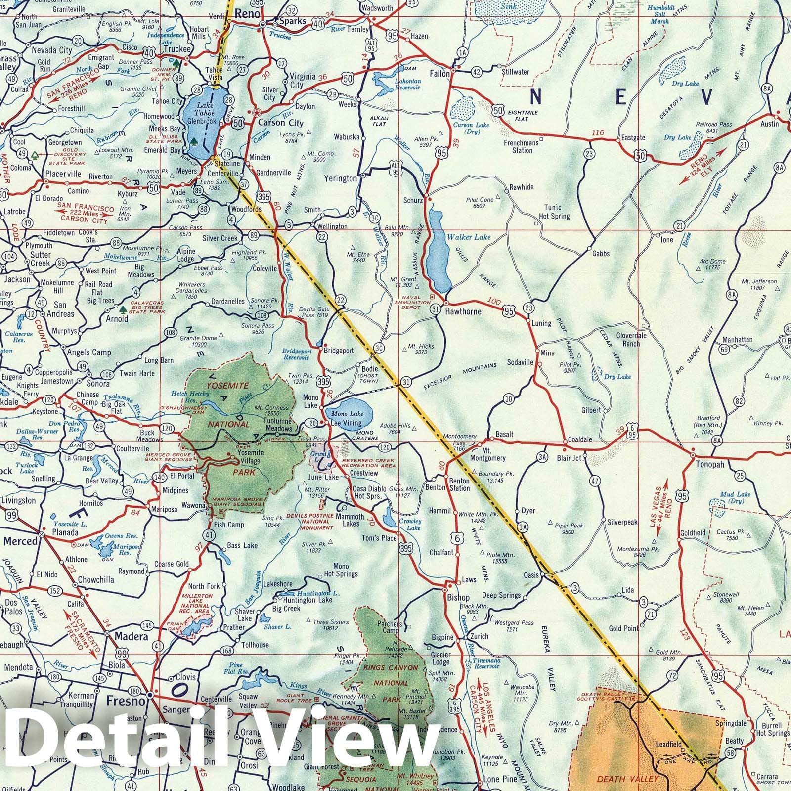 Historic Map : National Atlas - 1956 Shell Sectional Map No. 12- Pacific Southwest States. - Vintage Wall Art