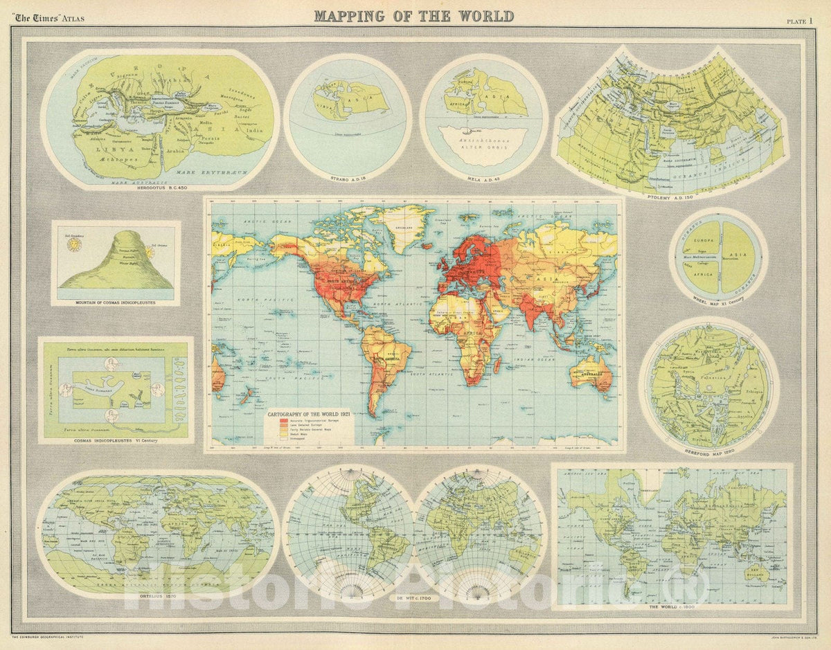 Historic Map : 1922 Mapping of the world. - Vintage Wall Art