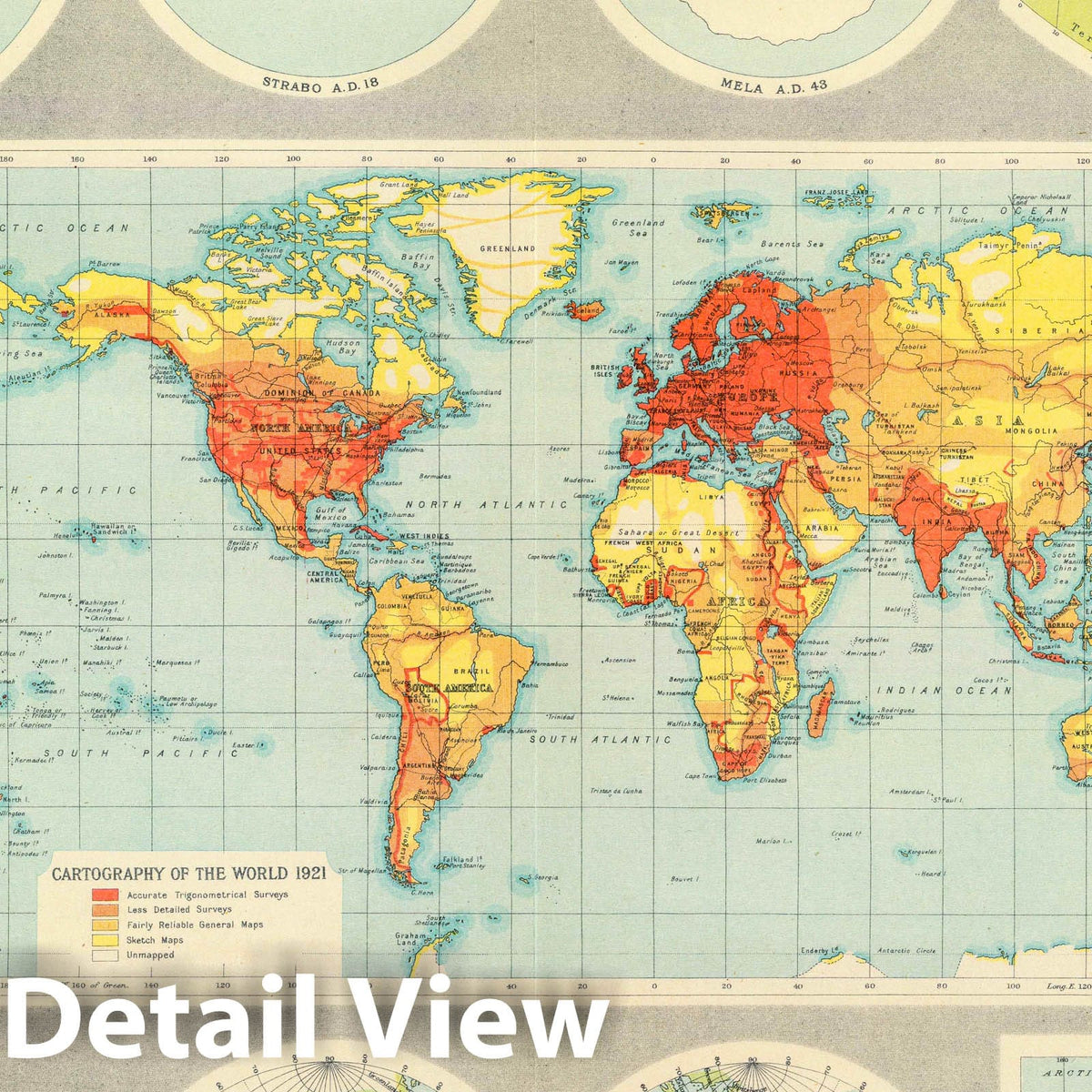 History of World Cartography - Survey Map, 1922 - Times Atlas Print