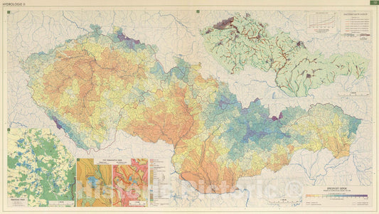 Historic Map : National Atlas - 1966 Hydrology II. - Vintage Wall Art