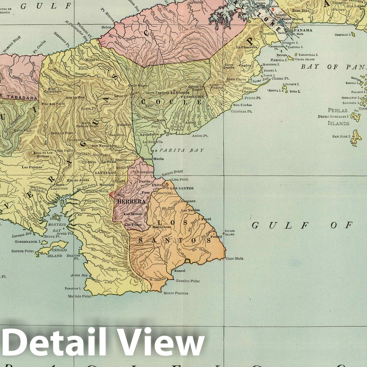 Panama - Railroad Map, 1924 - Historical Map Print