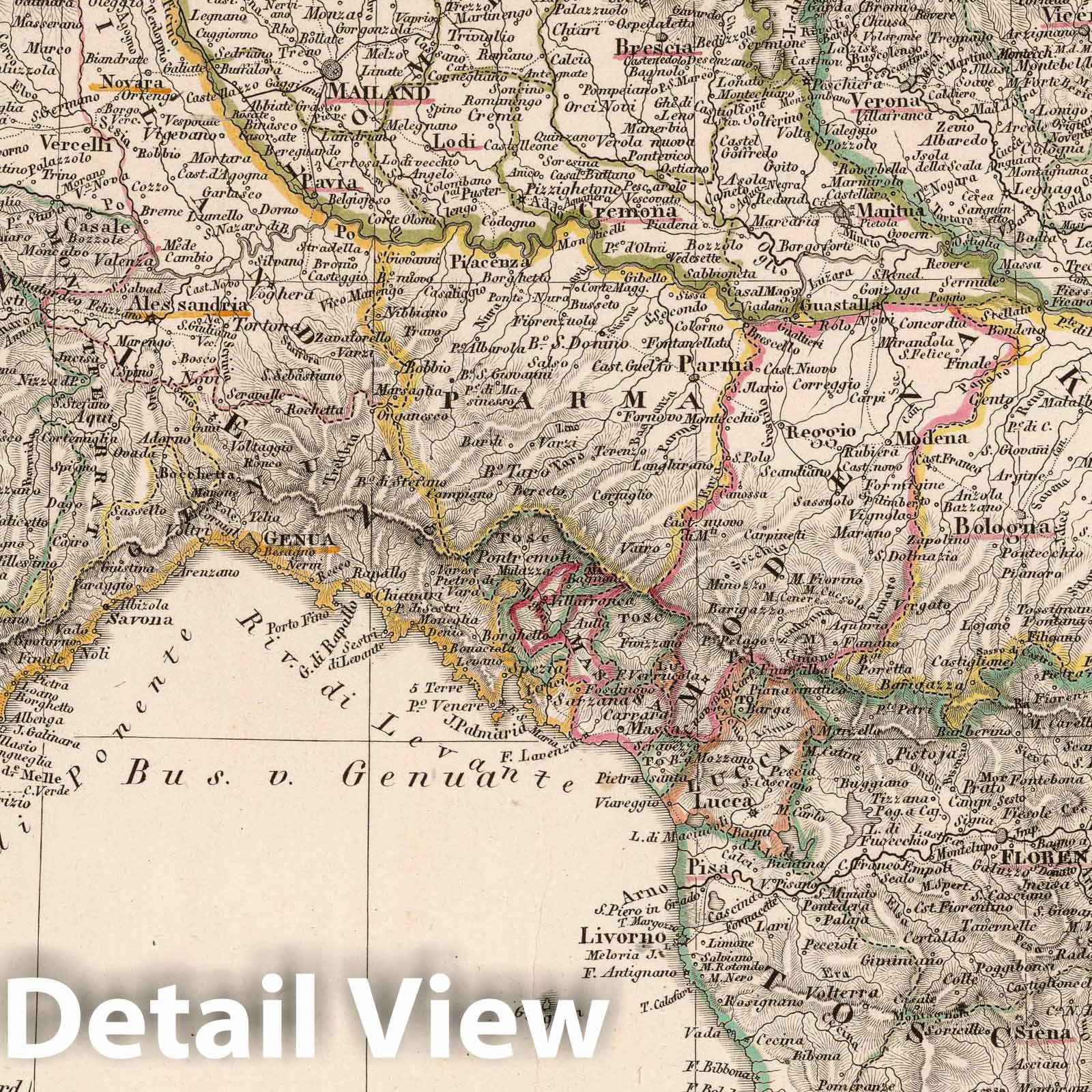 Northern Italy - Plate No. 34, 1818 - Historical Map Print