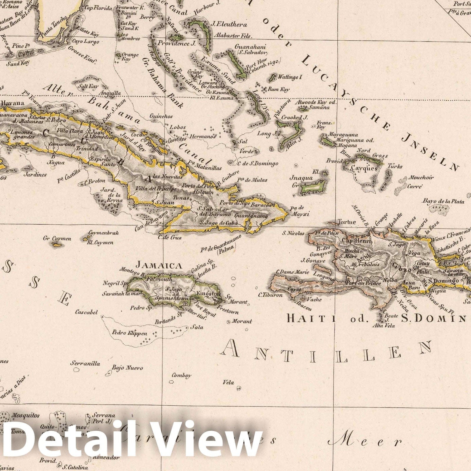 West Indies with Florida and Isthmus of Panama - 1818 Historical Map Print