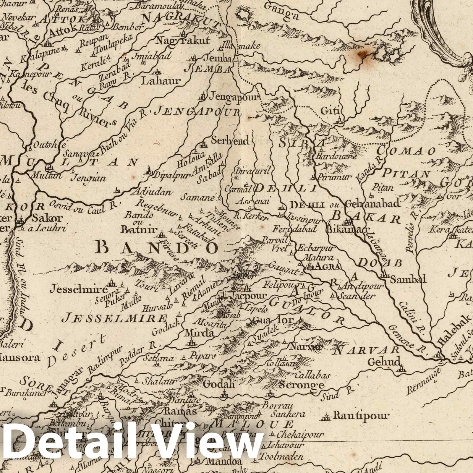 India - Nautical Chart, 1764 - Bellin Maritime Map Print