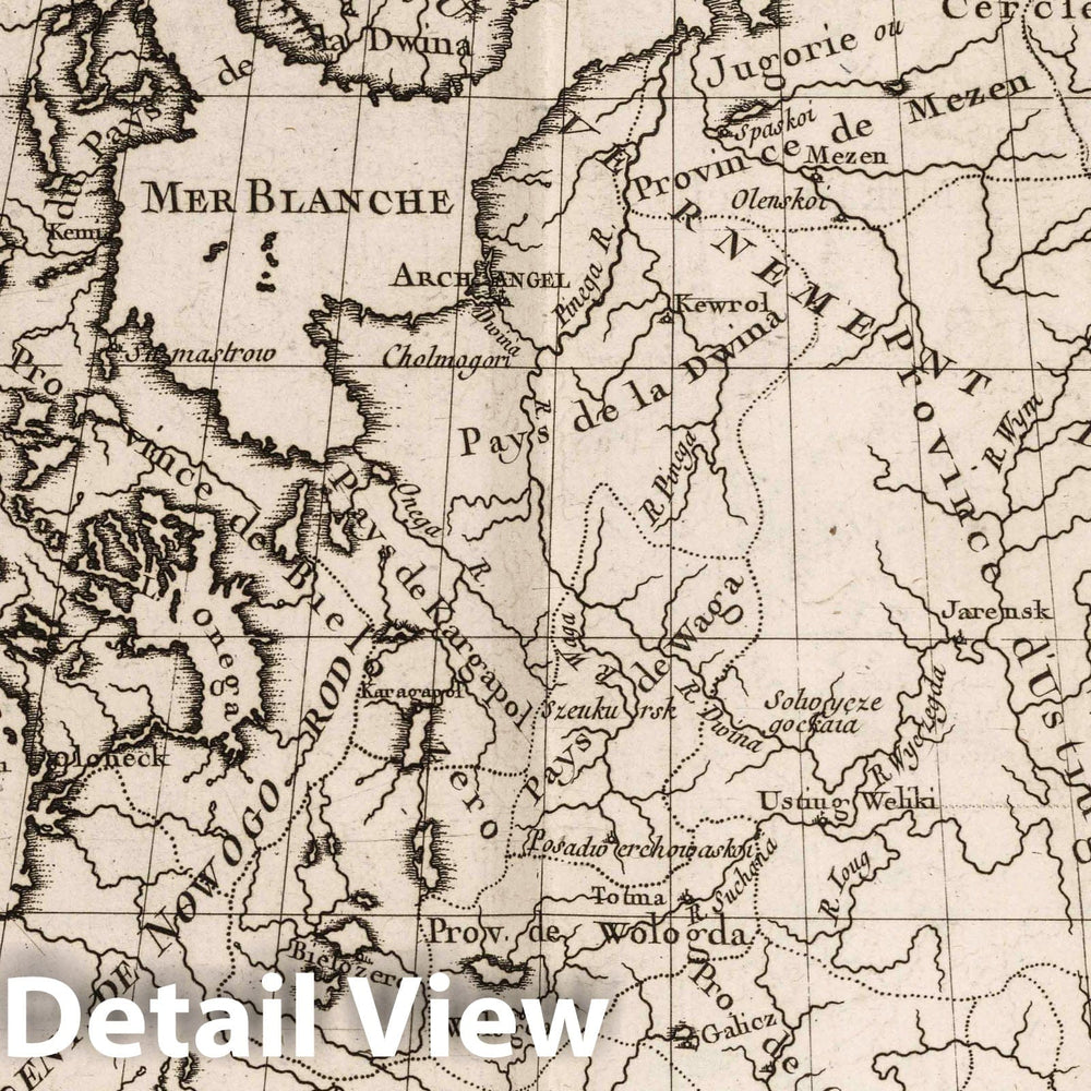 Historic Map : Russia, , Europe 1764 Carte de la Moscovie Europeenne, I: Feuille , Vintage Wall Art