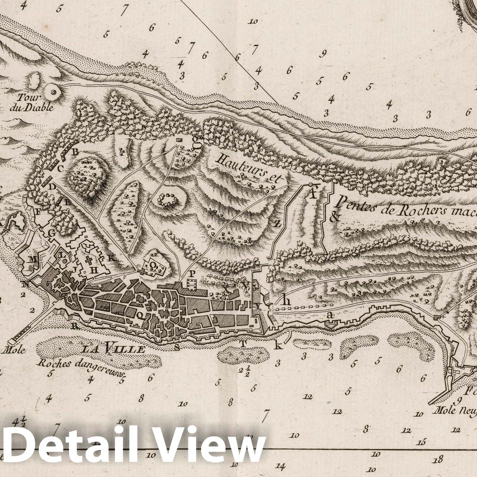 Gibraltar - Nautical Chart, 1764 - Historical Map Print