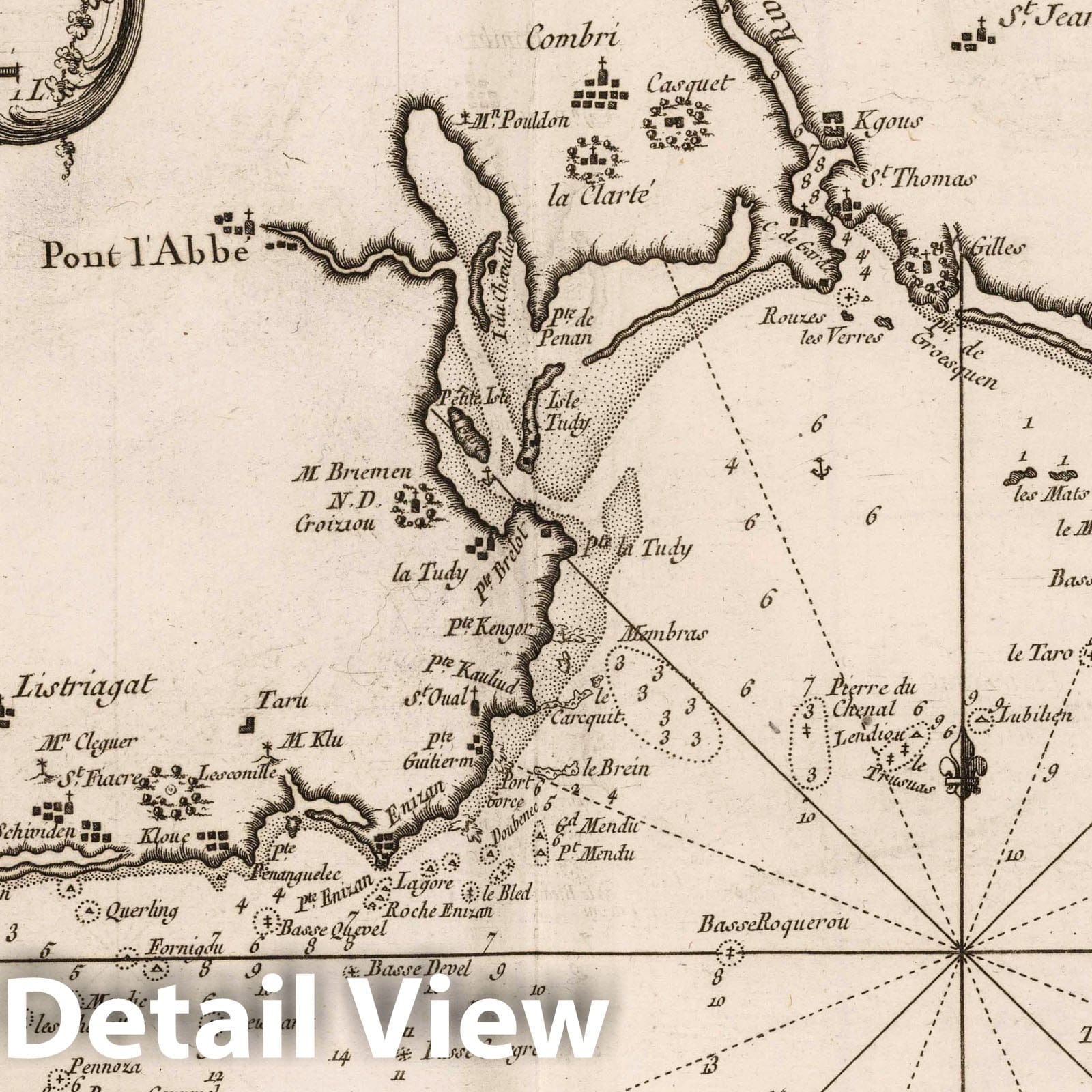Bretagne, France - Nautical Chart, 1764 - Bellin Maritime Map Print