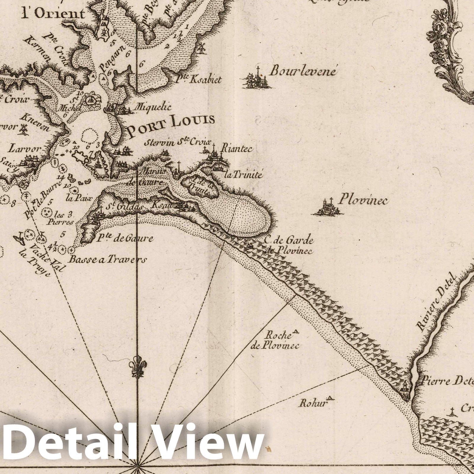 Coast of Brittany, Quimperlay to Quiberon - 1764 Nautical Chart Print