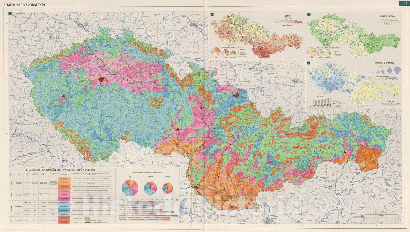 Historic Map : National Atlas - 1966 Agricultural Production Types. - Vintage Wall Art