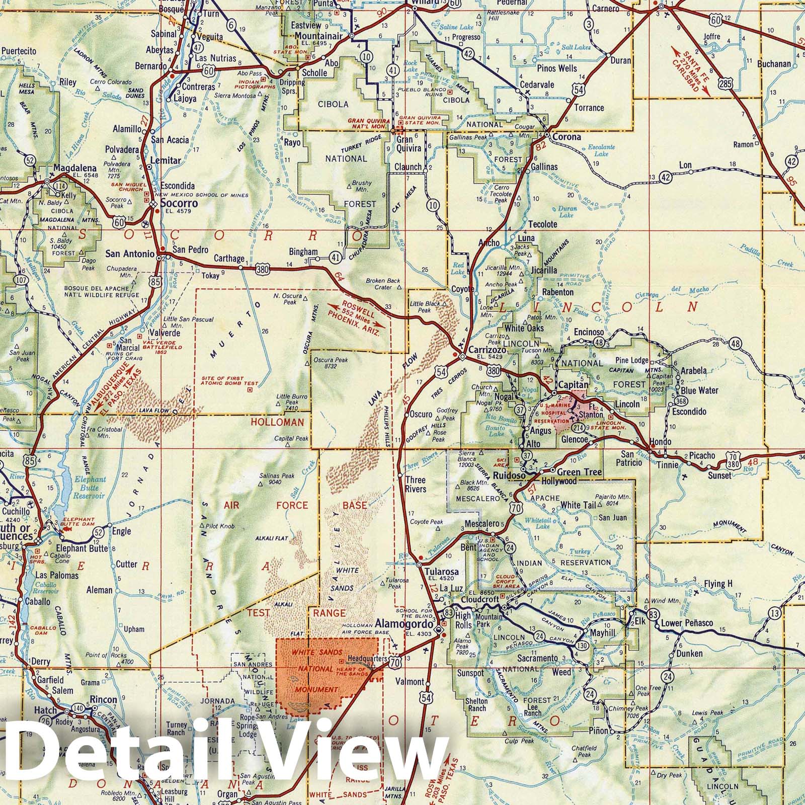 New Mexico - Road Map, 1956 - Shell Highway Map Print