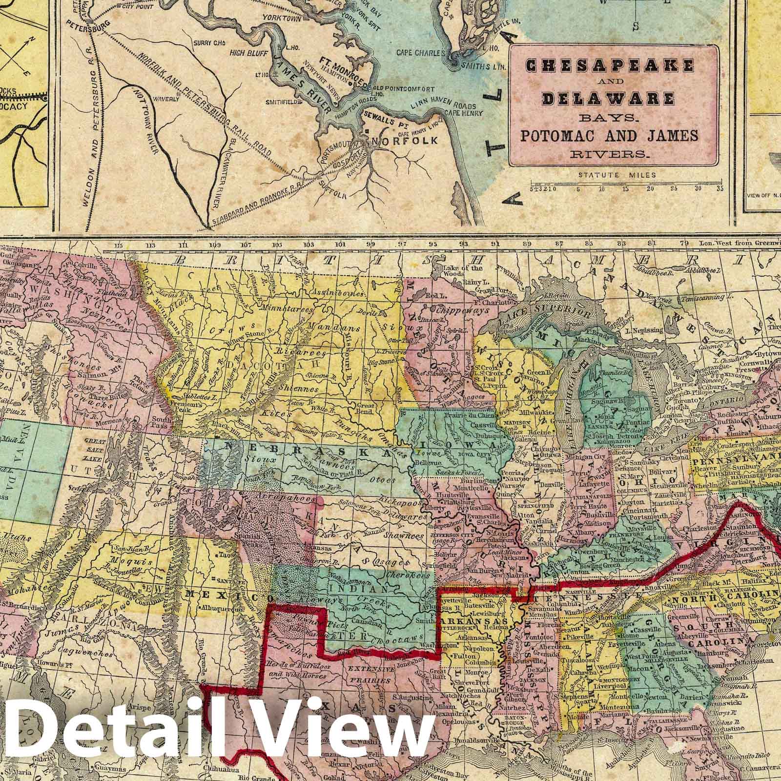 Civil War: Strategic Locations, United States - Military Map, 1861