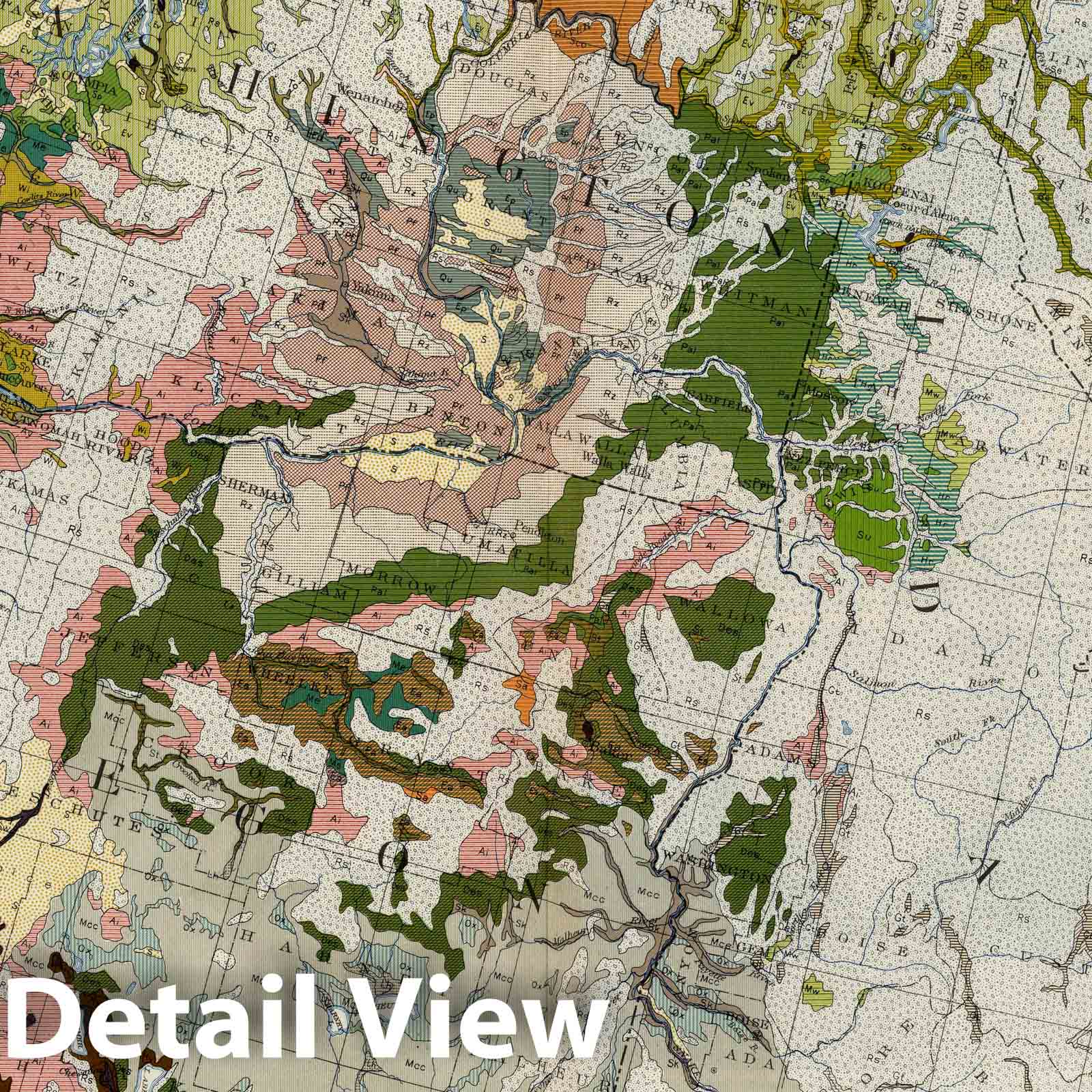 California, Idaho, Montana, Oregon, Washington Soil Map - 1931 Historical Atlas Print